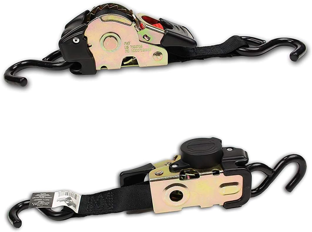 4 Auto Retract Ratchet Straps 1 x 6' Retractable Cargo Tie-Downs F436698