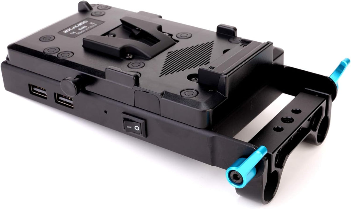 V-Mount Lock Battery Plate Power Supply Splitter Adapter with 15mm Rod Clamp N220502