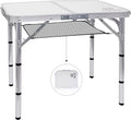 Folding Card Table Adjustable Height Portable Aluminum I4976