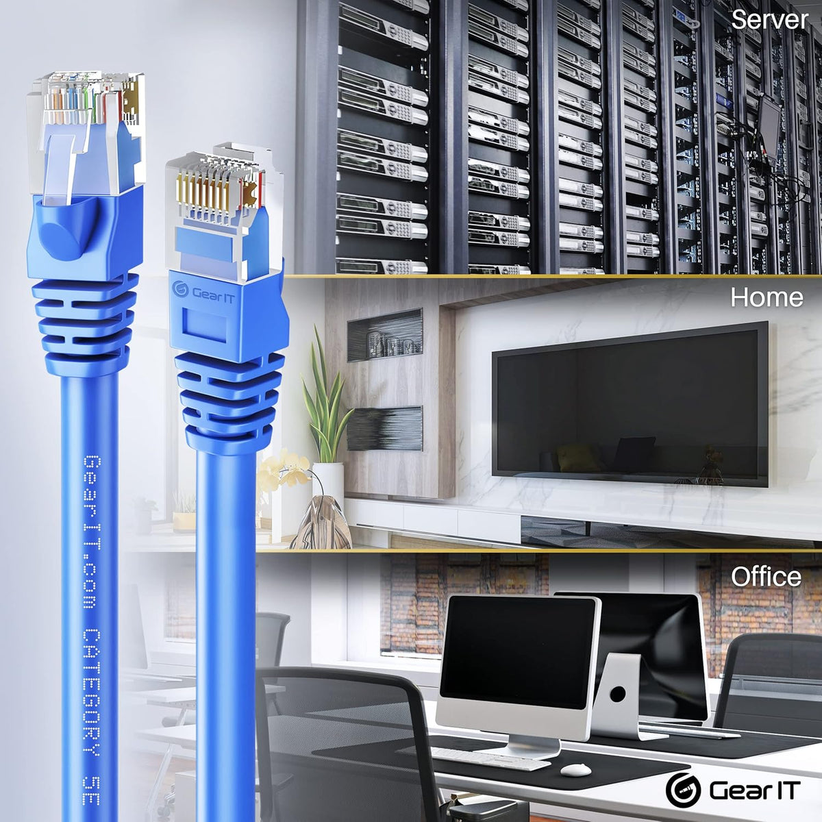 Cat5e Ethernet Patch Cable 3 Feet Blue T98838