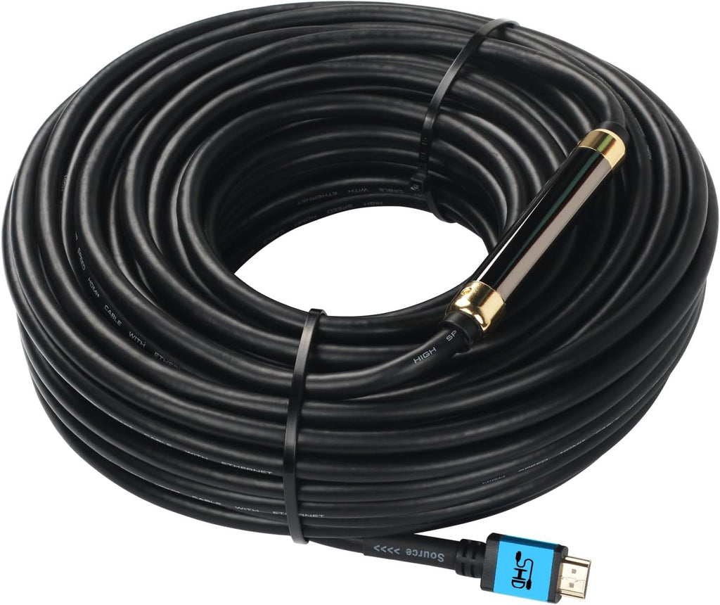 75 Feet HDMI Cable with Signal Booster 4K 3D 1080P CL3 Rated Black Y204910