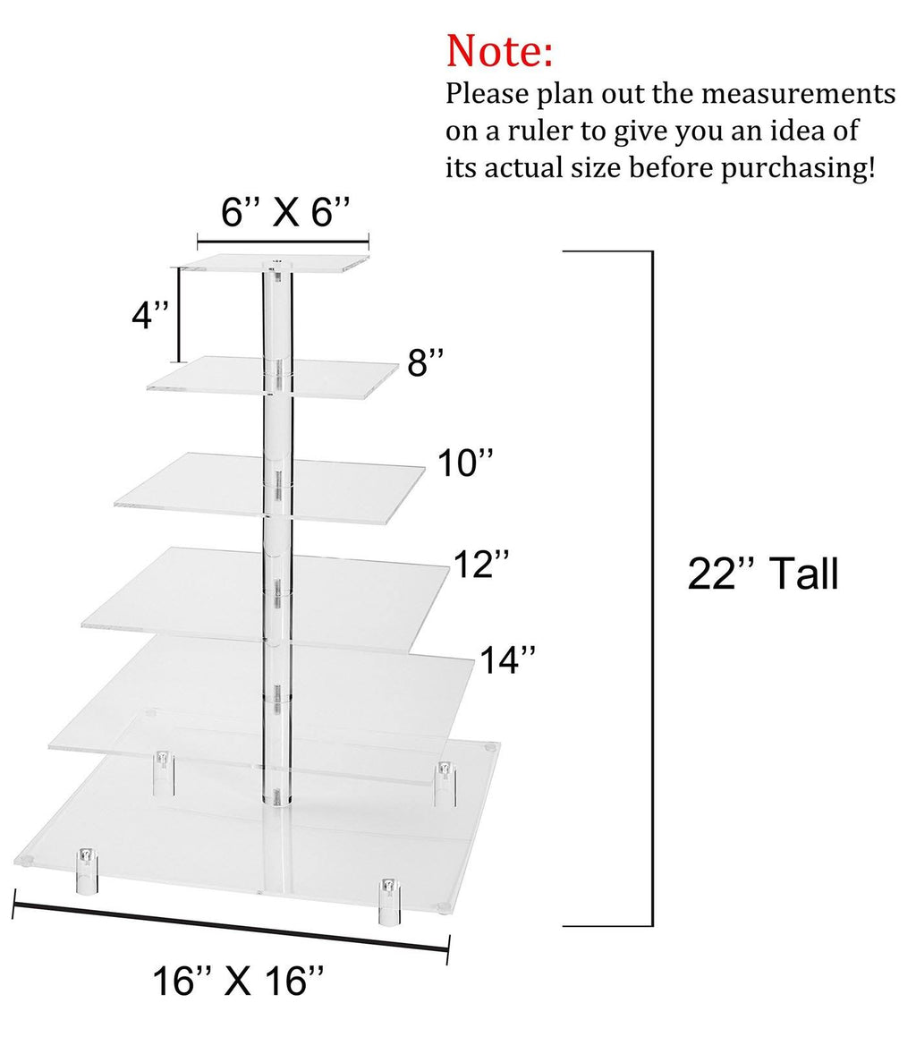 Large 6 Tier Square Cupcake Stand W67375