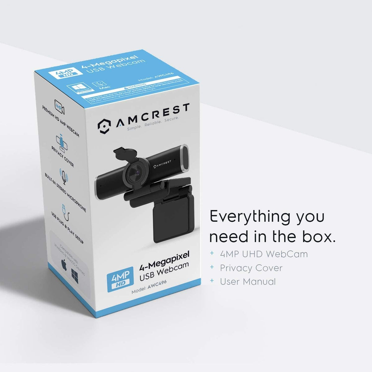 4-Megapixel Webcam with Microphone & Privacy Cover V79225