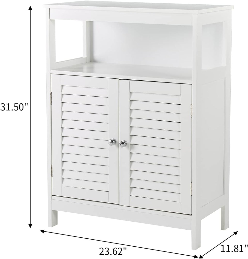 White Storage Cabinet with Two Doors Y9602