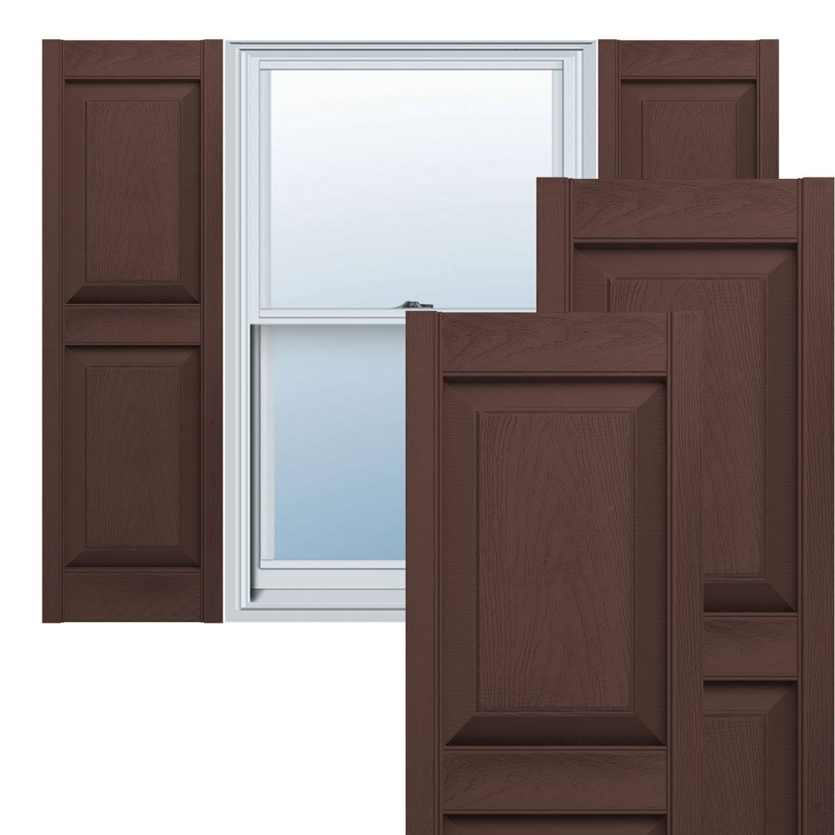 14 3/4x22W x 75x22H Vinyl Raised Panel Shutters L4190