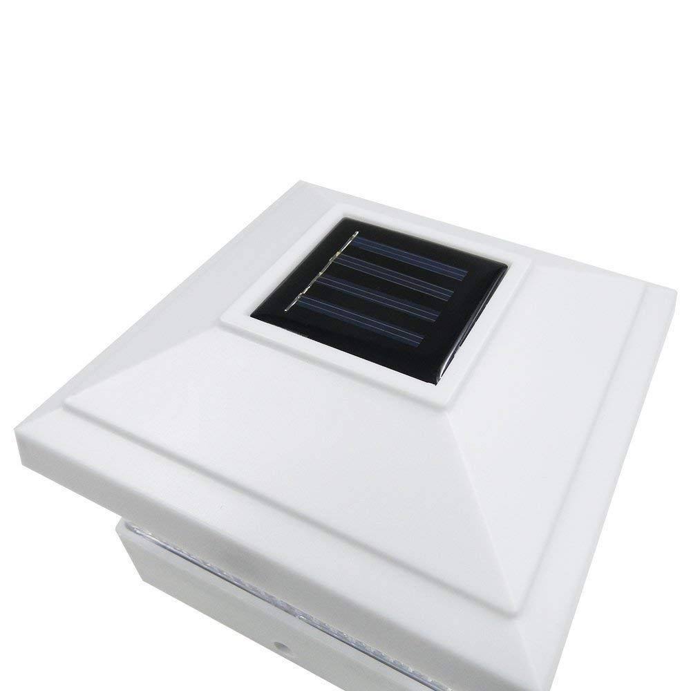 White 8 Pack Solar LED Post Deck Cap G9744