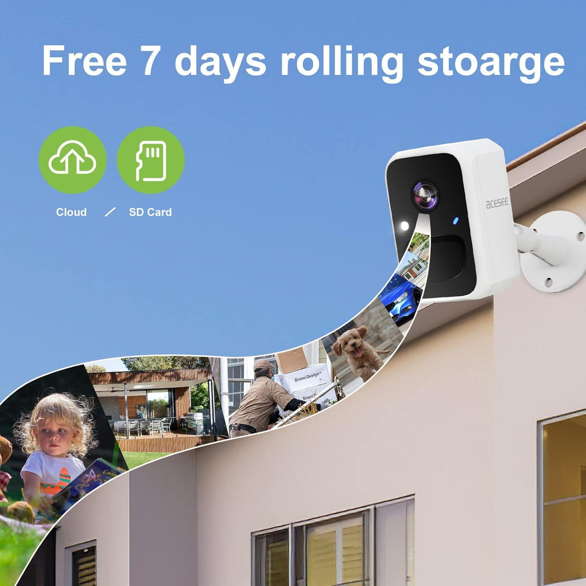 Indoor Outdoor Security Camera with Color Night Vision K5950