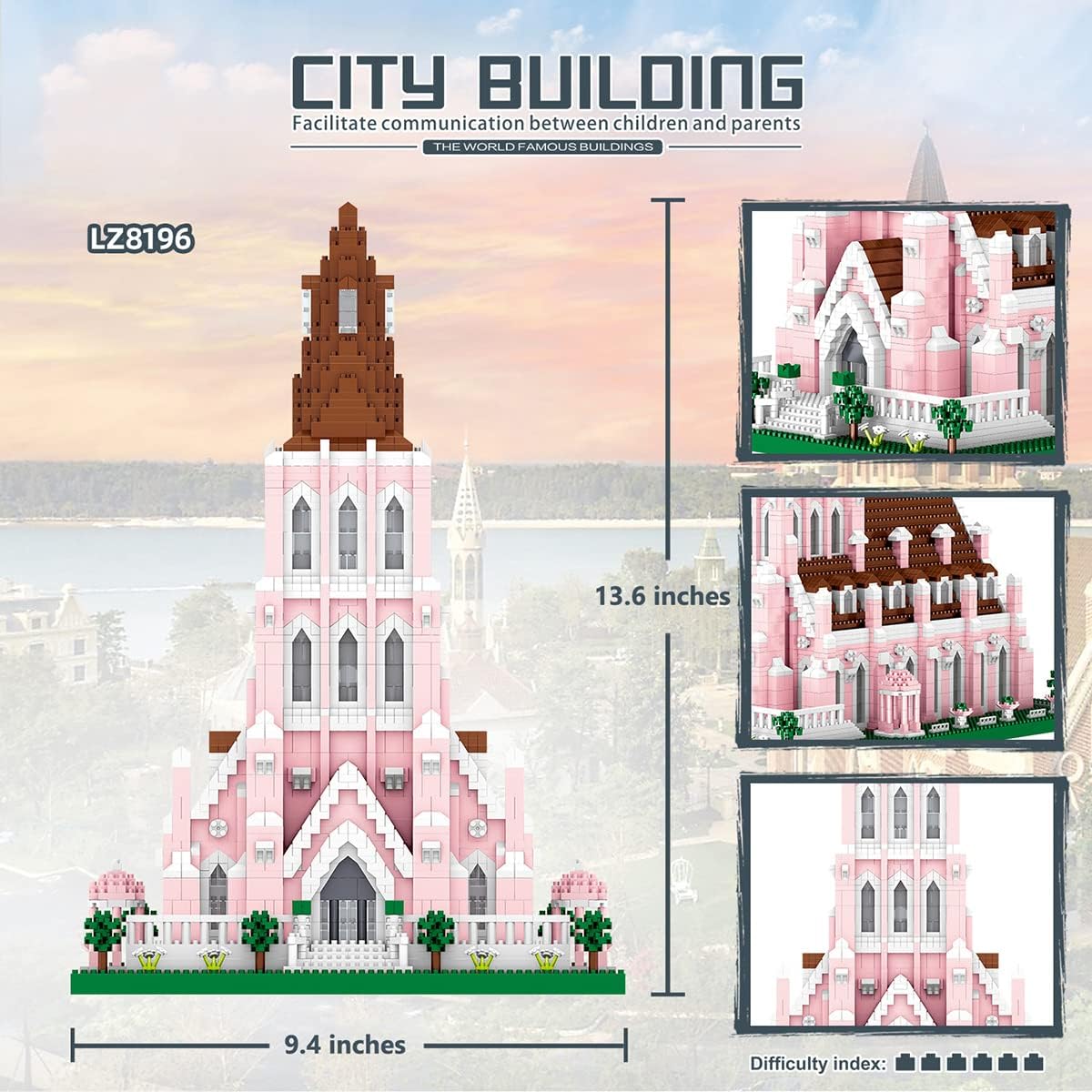 Pink Micro Mini Building Blocks 5,153 pcs 3D Puzzle Z7686