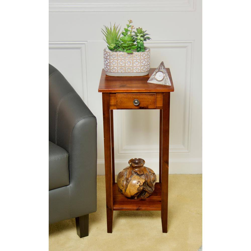 Solid Acacia Plant Stand with Drawer D71945