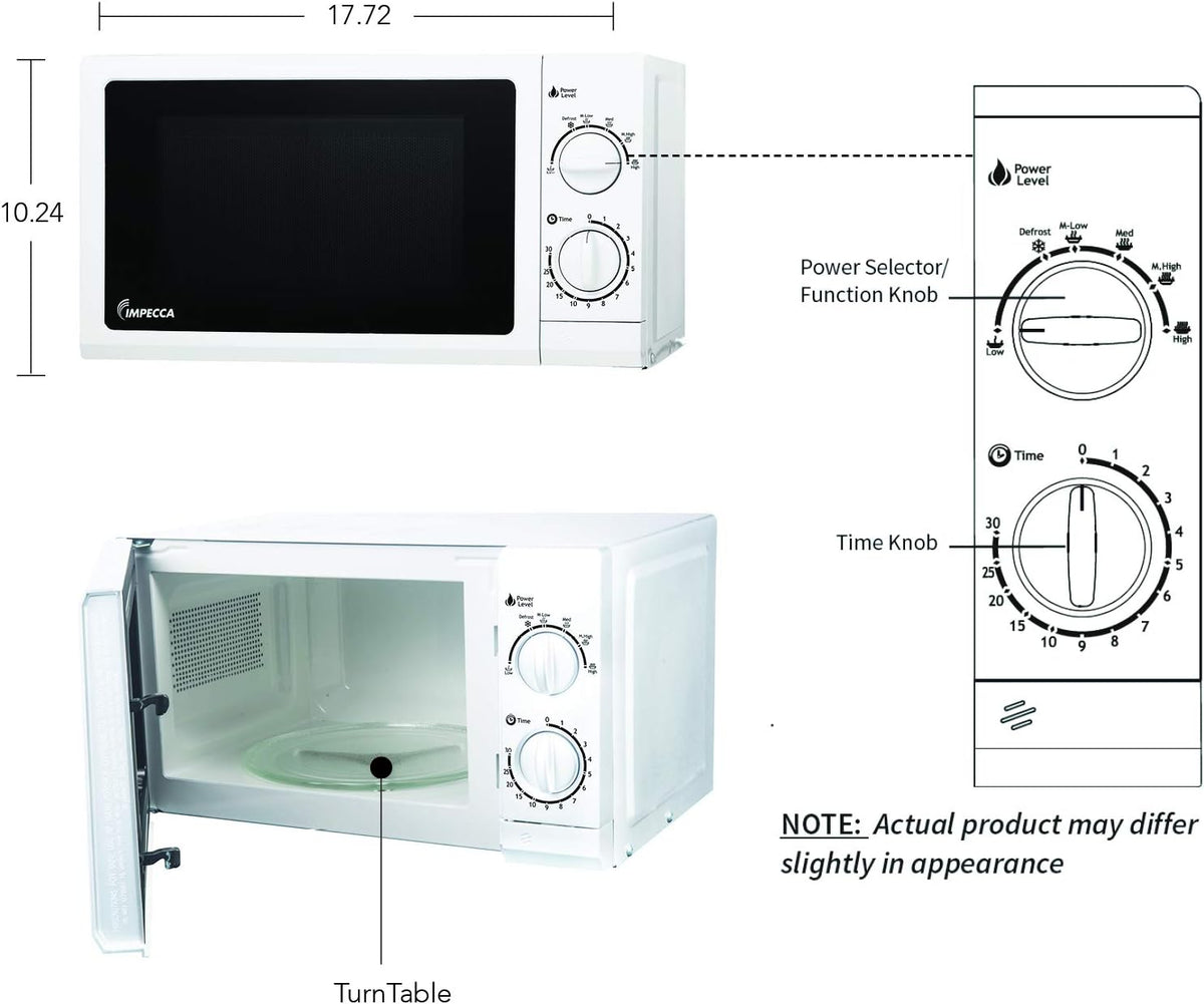 700-Watts 0.6 Cubic Feet White Countertop Microwave Oven I189