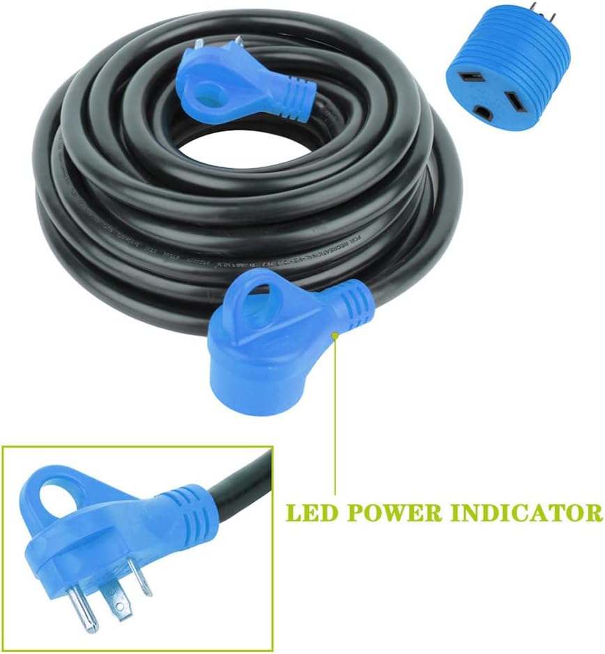 30FT 30 Amp RV Extension Cord with LED Power Indicator V33965