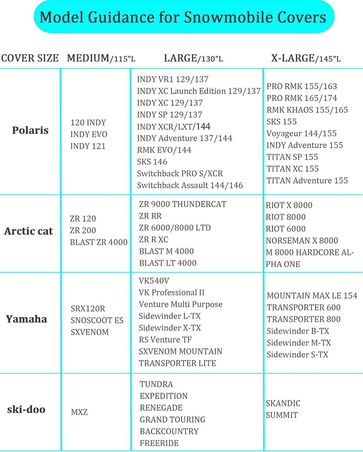 Waterproof X-Large Snowmobile Cover R709