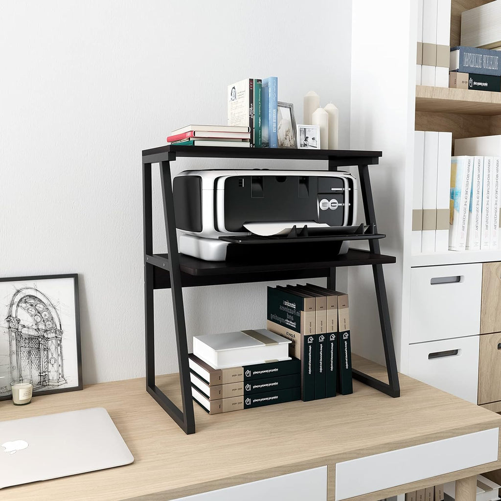 3-Tier Wood Printer Stand Desk Shelves J463687