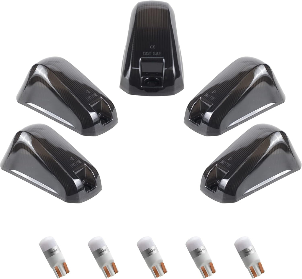 5 PCS Smoke Cab Marker Lights with Amber LED Bulbs H48956