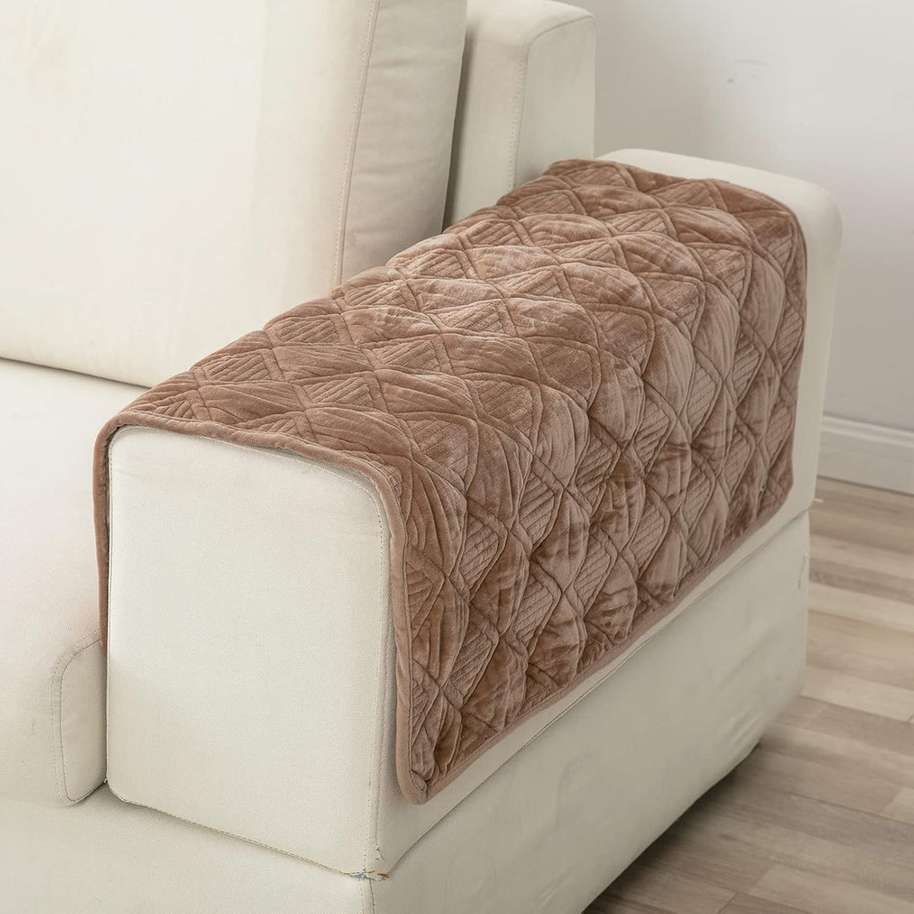 Velvet Sectional Sofa Covers 36 x 82 Inch Light Gray Q493