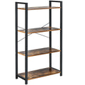 4-Tier Rustic Brown Bookshelf Storage Rack S462918