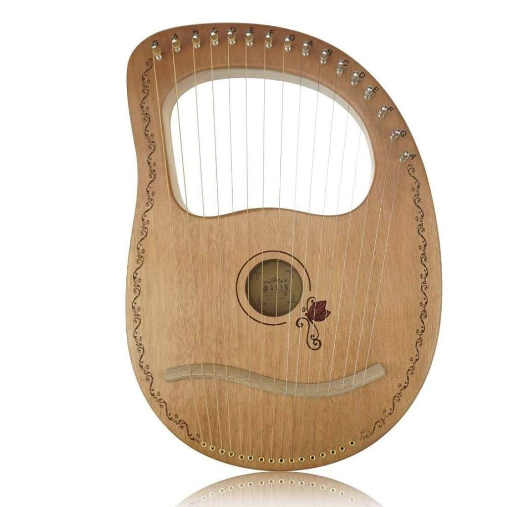 16-String Mahogany Wood Lyre Harp with Carry Bag H54264