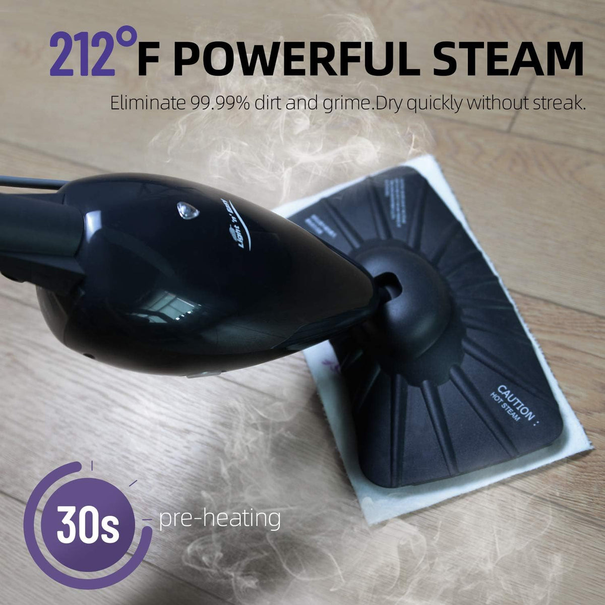 Ultra-Lightweight Steam Mop for Hardwood Tile Laminate Vinyl Carpet F633388