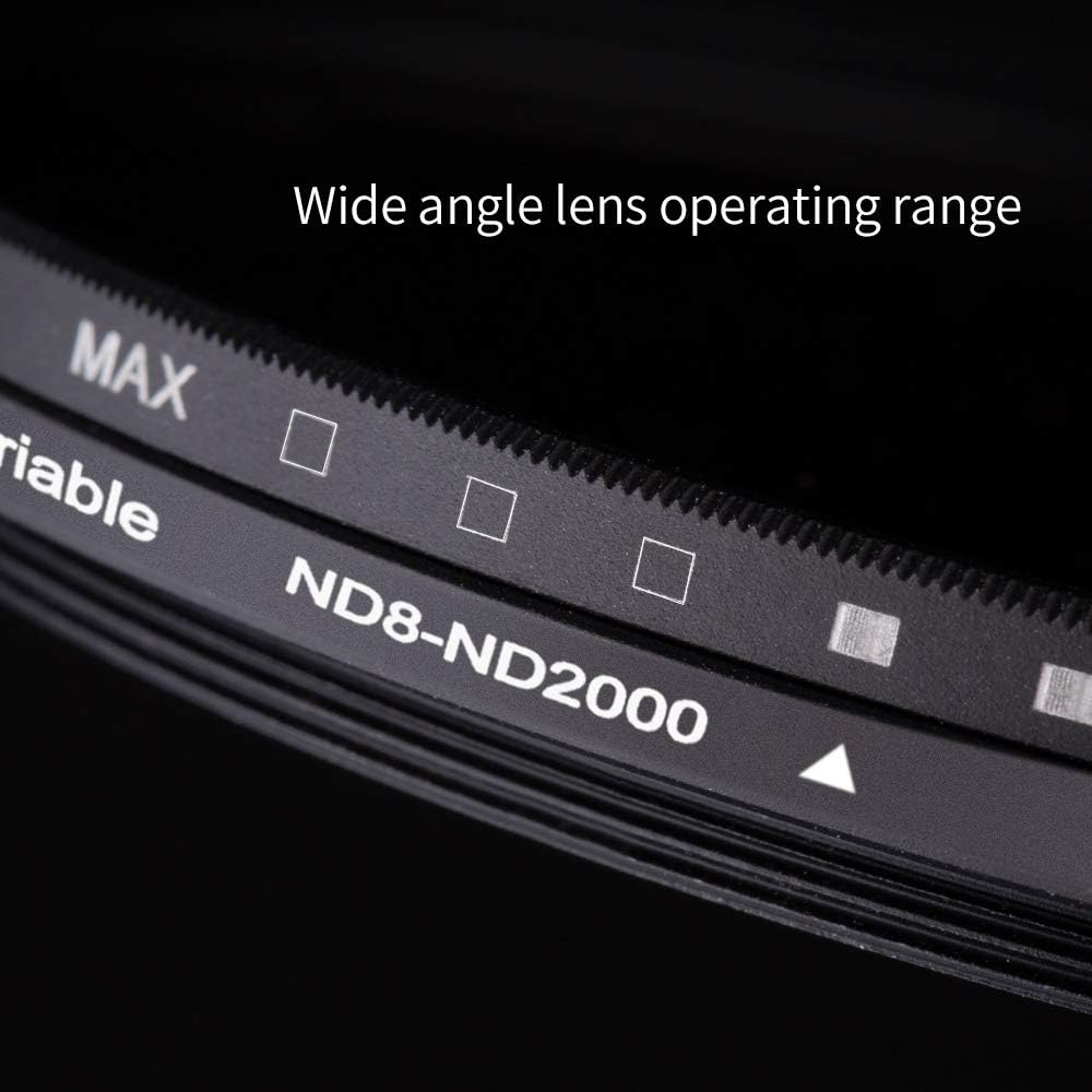 77mm Variable Neutral Density Filter ND8-ND2000 Adjustable ND Filter with Multi-Layer Coatings Q35860