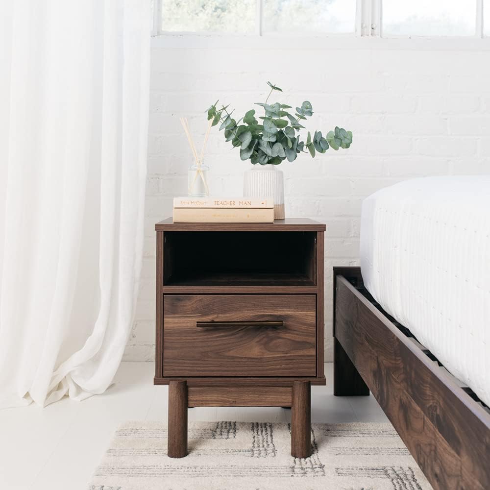 Brown One Drawer Nightstand U893