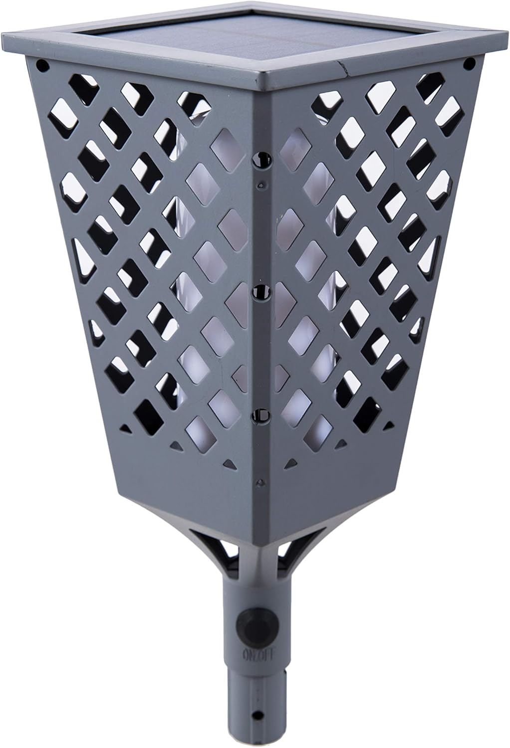 Solar Torch Lights with Flickering Flame, 96 LED Waterproof Grey I636
