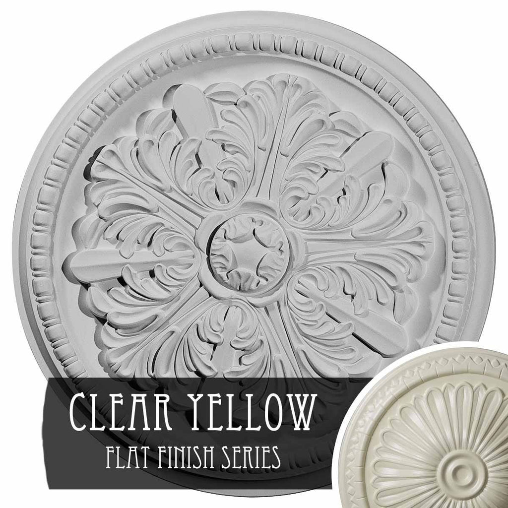 Hand-Painted Clear Yellow Ceiling Medallion U93593