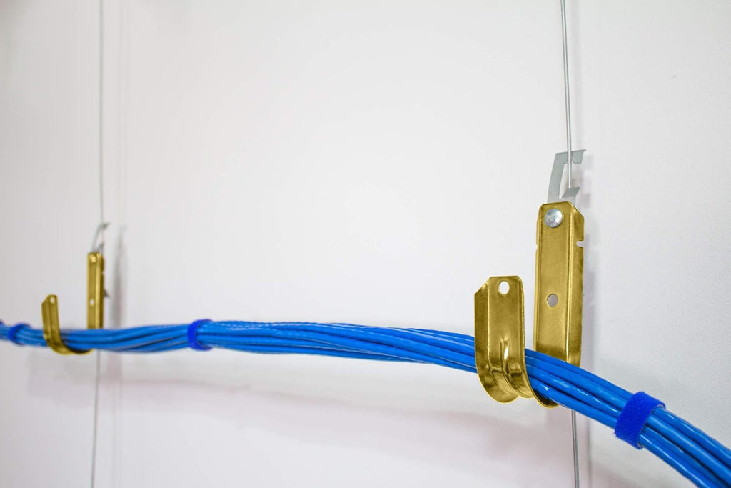 Heavy Duty Metal Cable & Wire Support J-Hook Hangers with Bat Wing Clip R28793