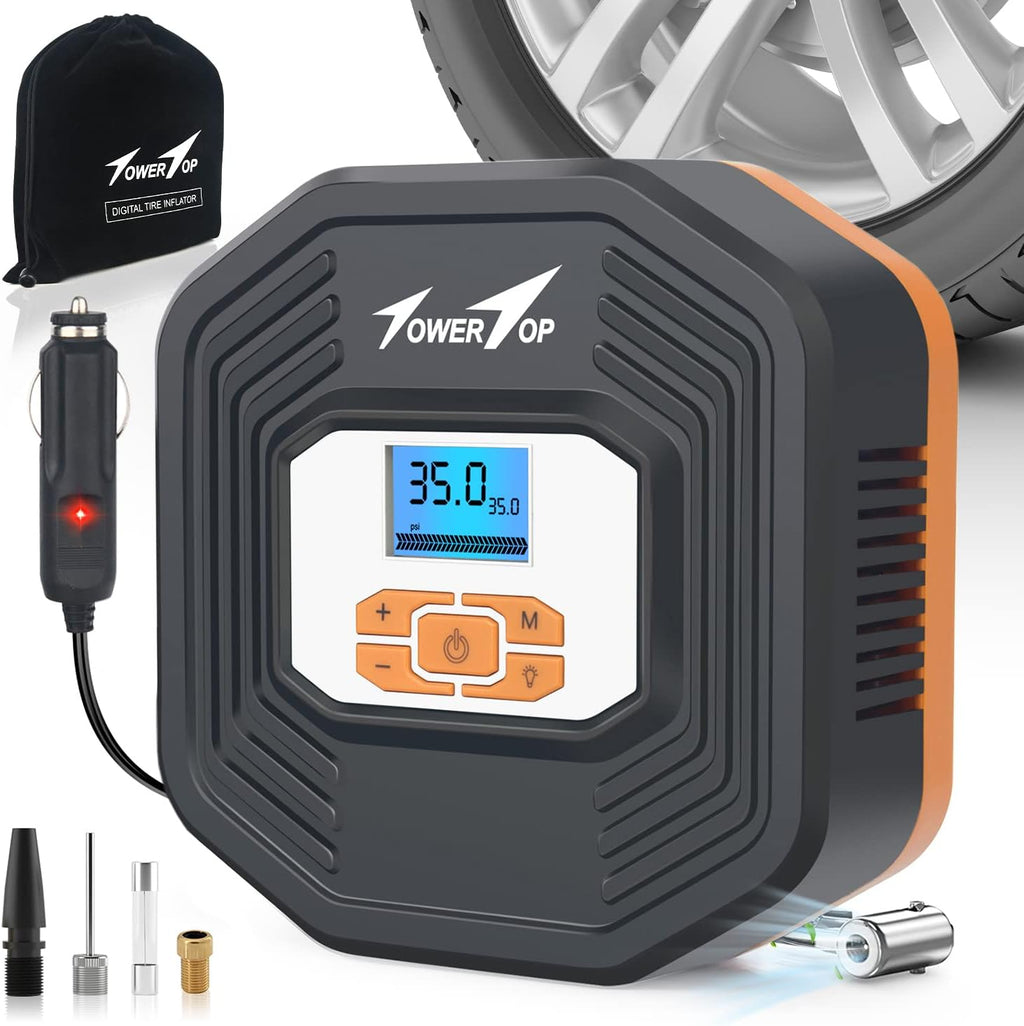 Portable 12V DC Air Compressor Tire Inflator 100PSI with Digital Pressure Gauge E8633
