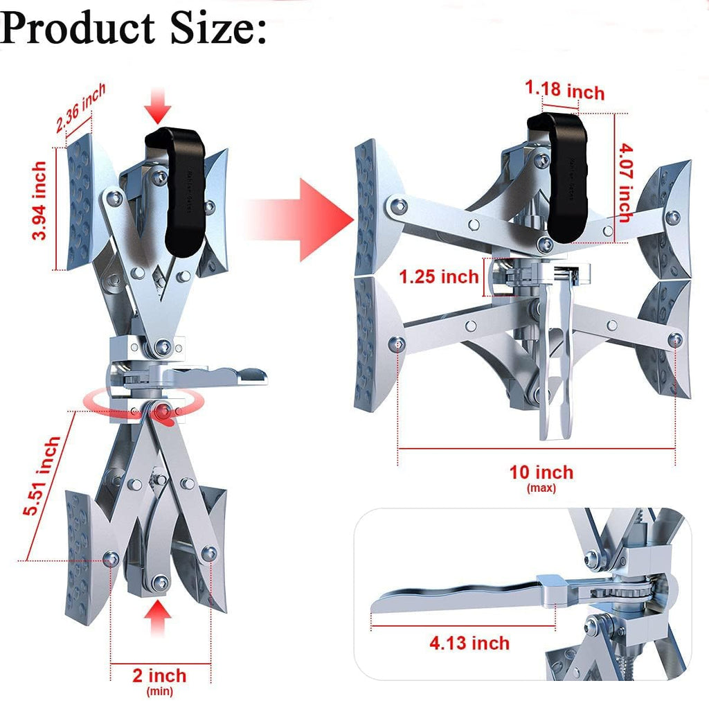 X-Shaped Wheel Chock Stabilizer with Integrated Wrench, 2 Sets Y290887