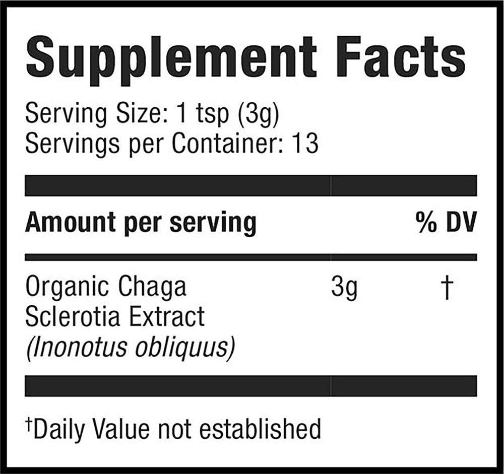 Organic Chaga Mushroom Powder Extract 240mg 1.3oz Pack of 2 M401