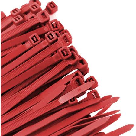 8-Inch Standard Duty Cable Ties, Red, 100-Pack Q11418