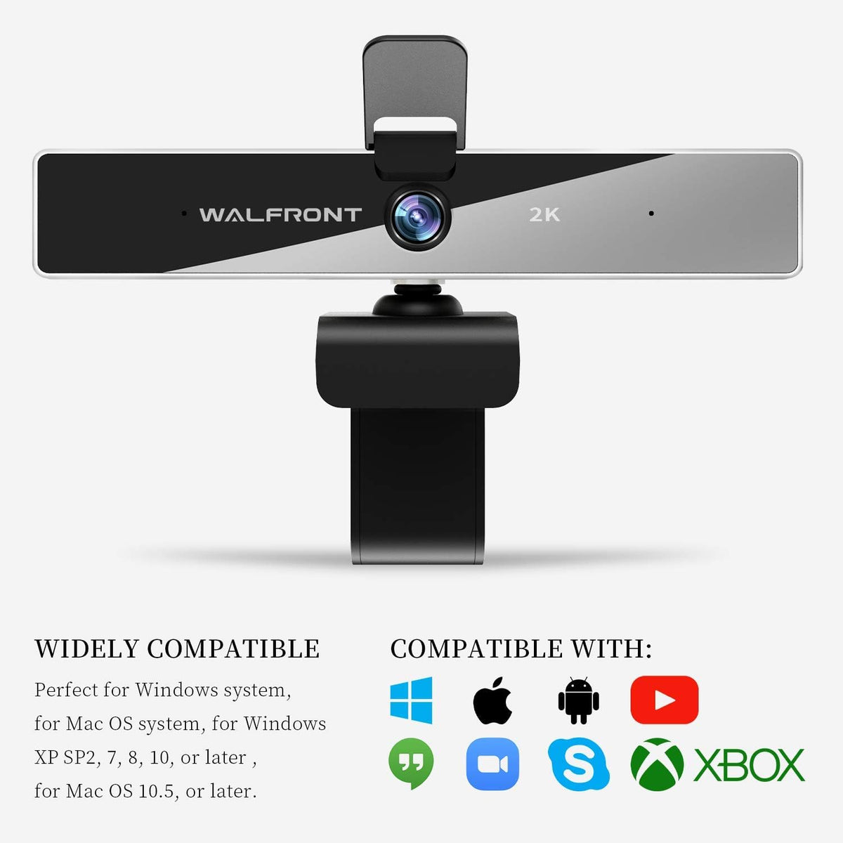 2K Webcam with Microphone and Privacy Cover N505