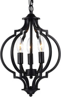 Black 3 Light Metal Chandelier M5598