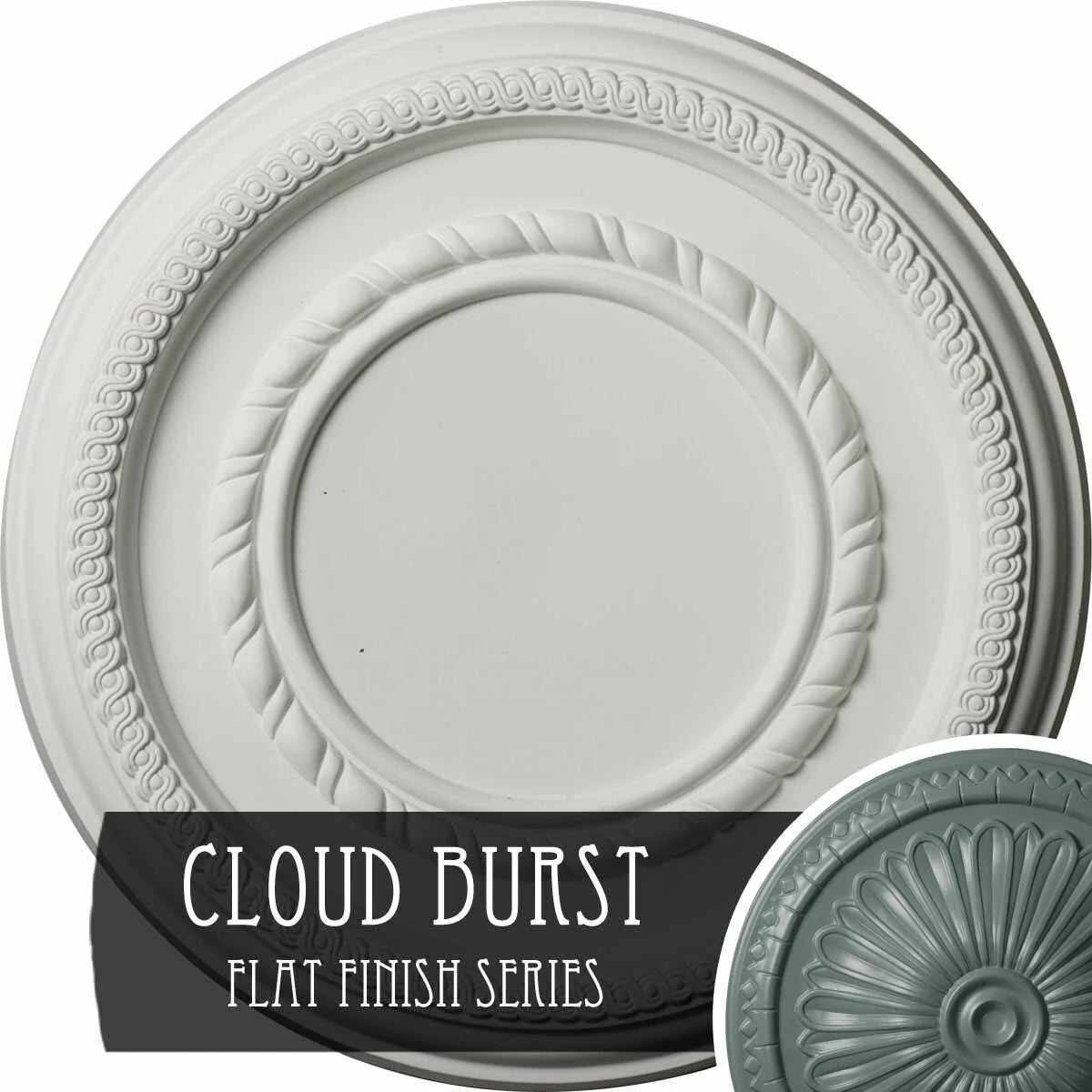 12 5/8x22OD x 1 1/8x22P Hand-Painted Ceiling Medallion U39529