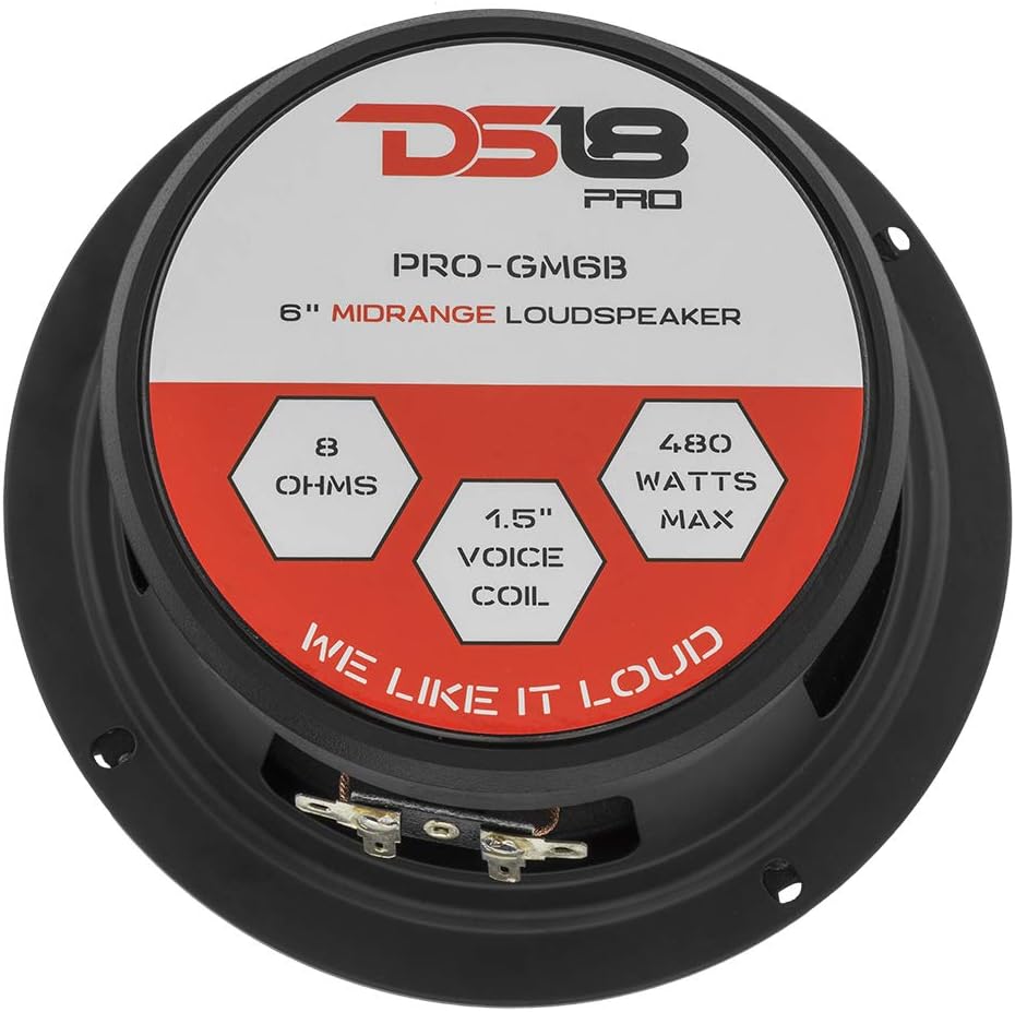6.5 Midrange Car Door Speakers 480W Max 8 Ohms (2 Speakers) D895580