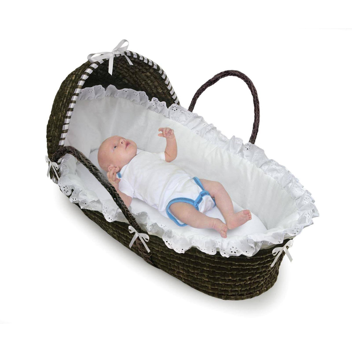 Espresso Moses Basket with Hood P192