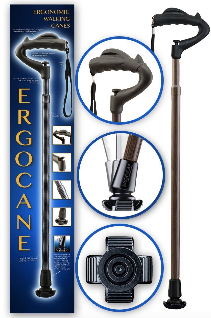 Fully-Adjustable Ergonomic Canes Brown Wood Finish W6438