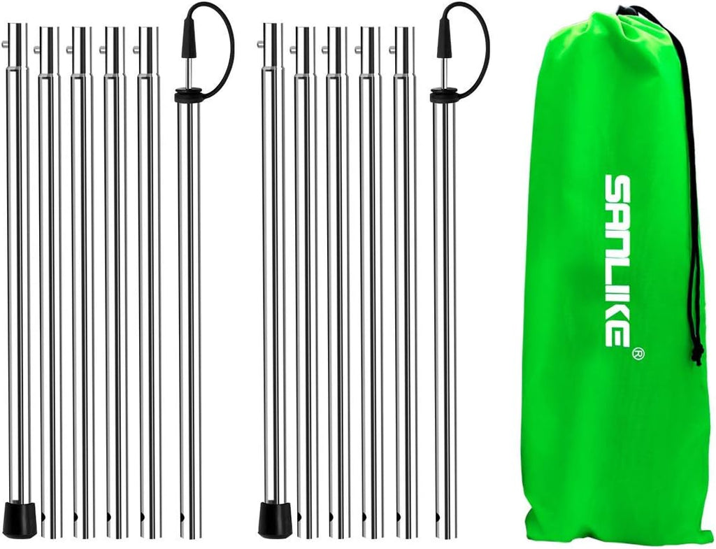 10pc Stainless Steel Collapsible Tent Poles E720388