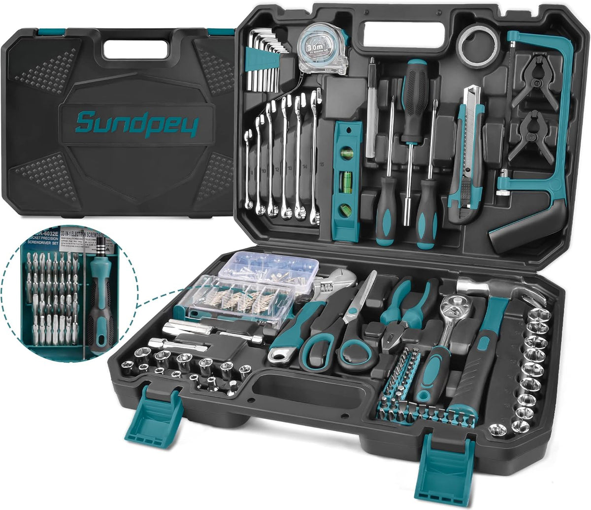 257 Pcs Household Hand Tool Kit with Toolbox Storage Case B508985