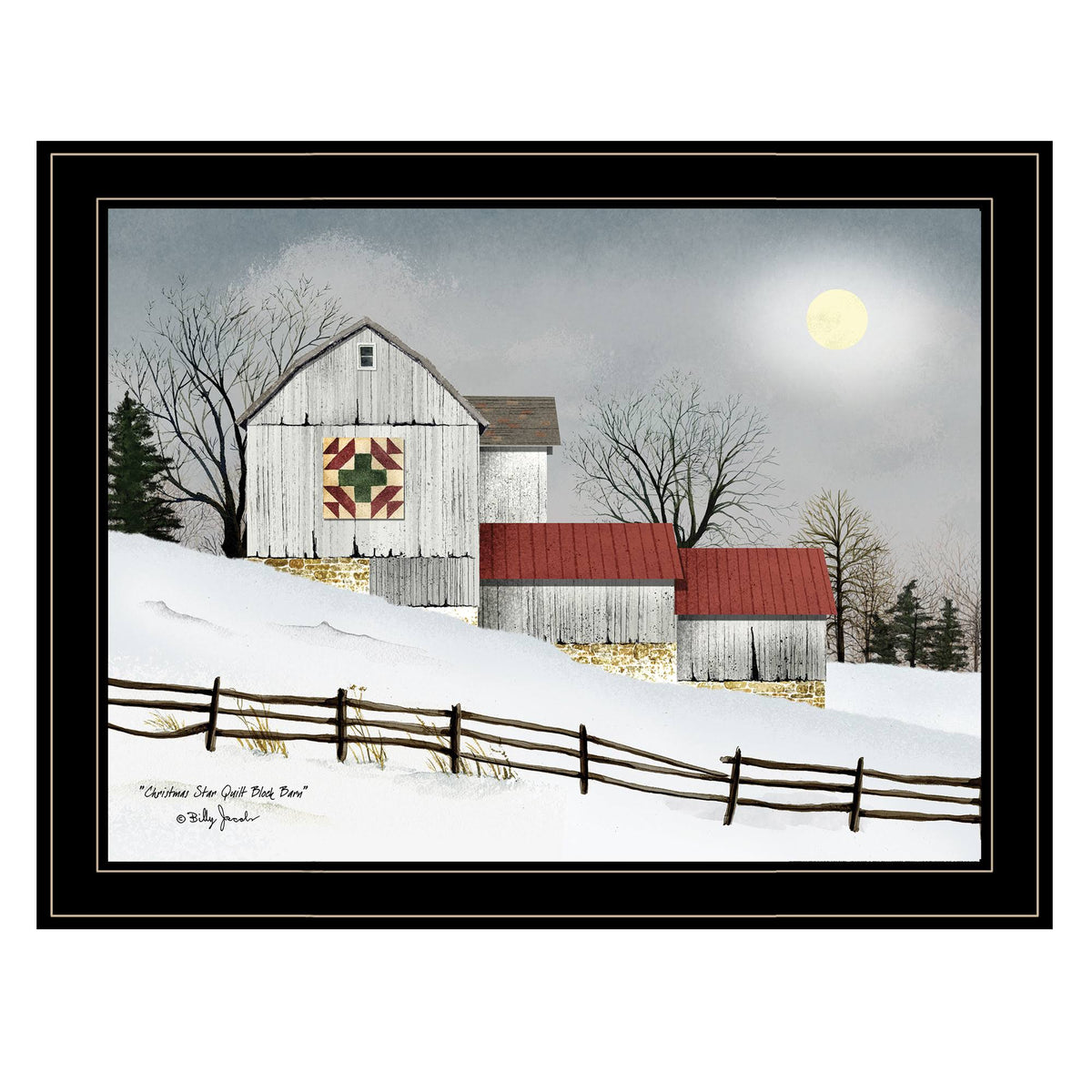 Christmas Star Quilt Block Framed Print K9733