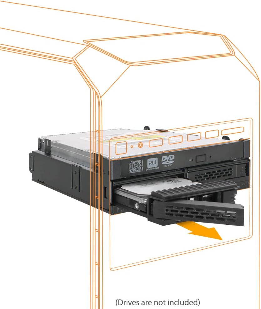2 x 2.5 SAS/SATA HDD/SSD Mobile Rack + Slim Optical Drive Slot for 5.25 Bay M71040