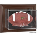 Brown Framed Wall-Mountable Football Display Case Q8868