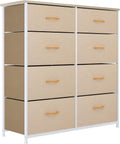 8 Drawer Fabric Dresser with Steel Frame and Wooden Top Q4970