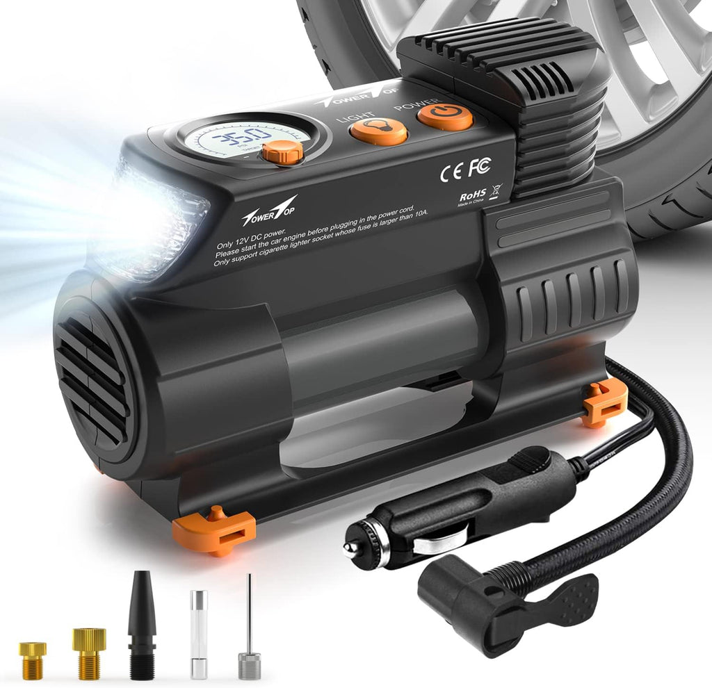 Portable 12V DC Air Compressor Tire Inflator 100PSI with Digital Pressure Gauge E8633