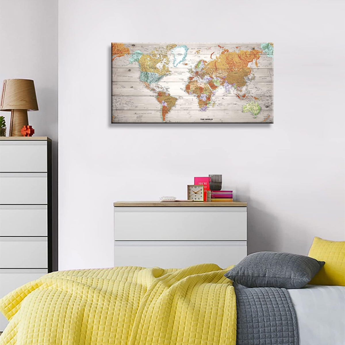 Vintage World Map Canvas Wall Art 20x40 S2818