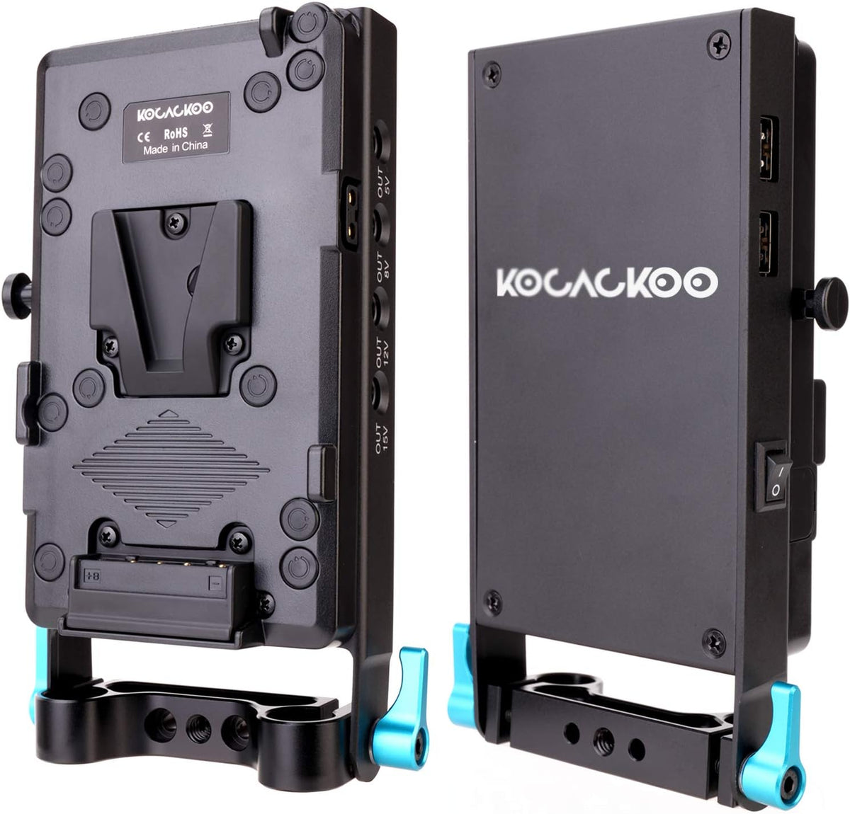 V-Mount Lock Battery Plate Power Supply Splitter Adapter with 15mm Rod Clamp N220502
