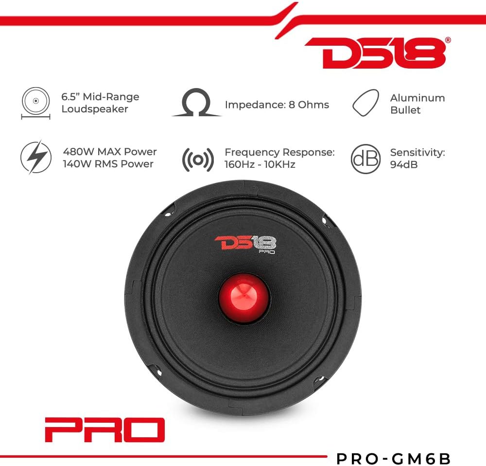 6.5 Midrange Car Door Speakers 480W Max 8 Ohms (2 Speakers) D895580