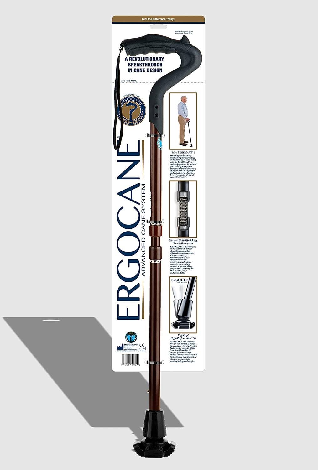 Fully-Adjustable Ergonomic Canes Brown Wood Finish W6438