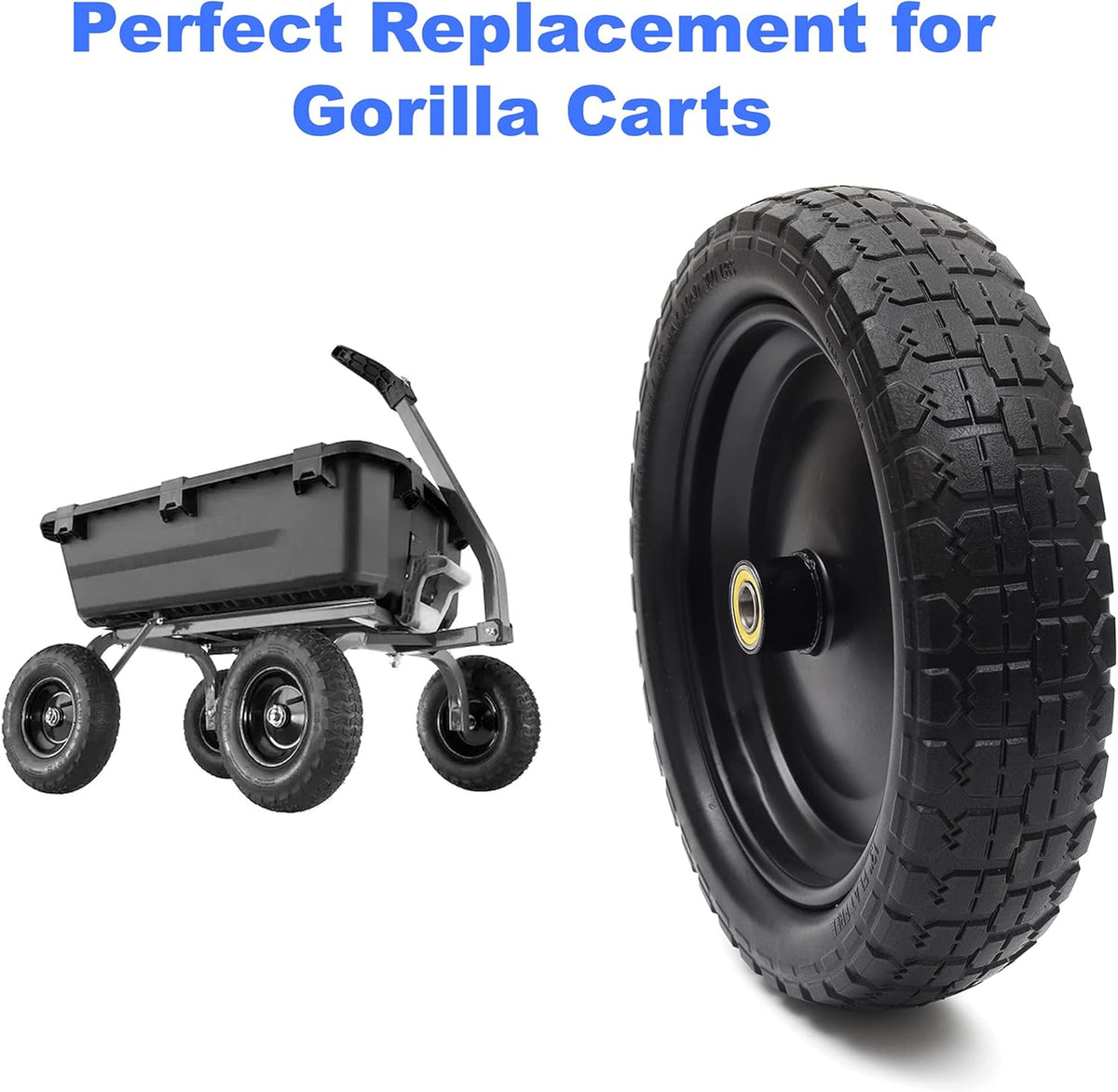 2-Pack 13'' Solid Polyurethane Flat-Free Tire and Wheel Assemblies I578749
