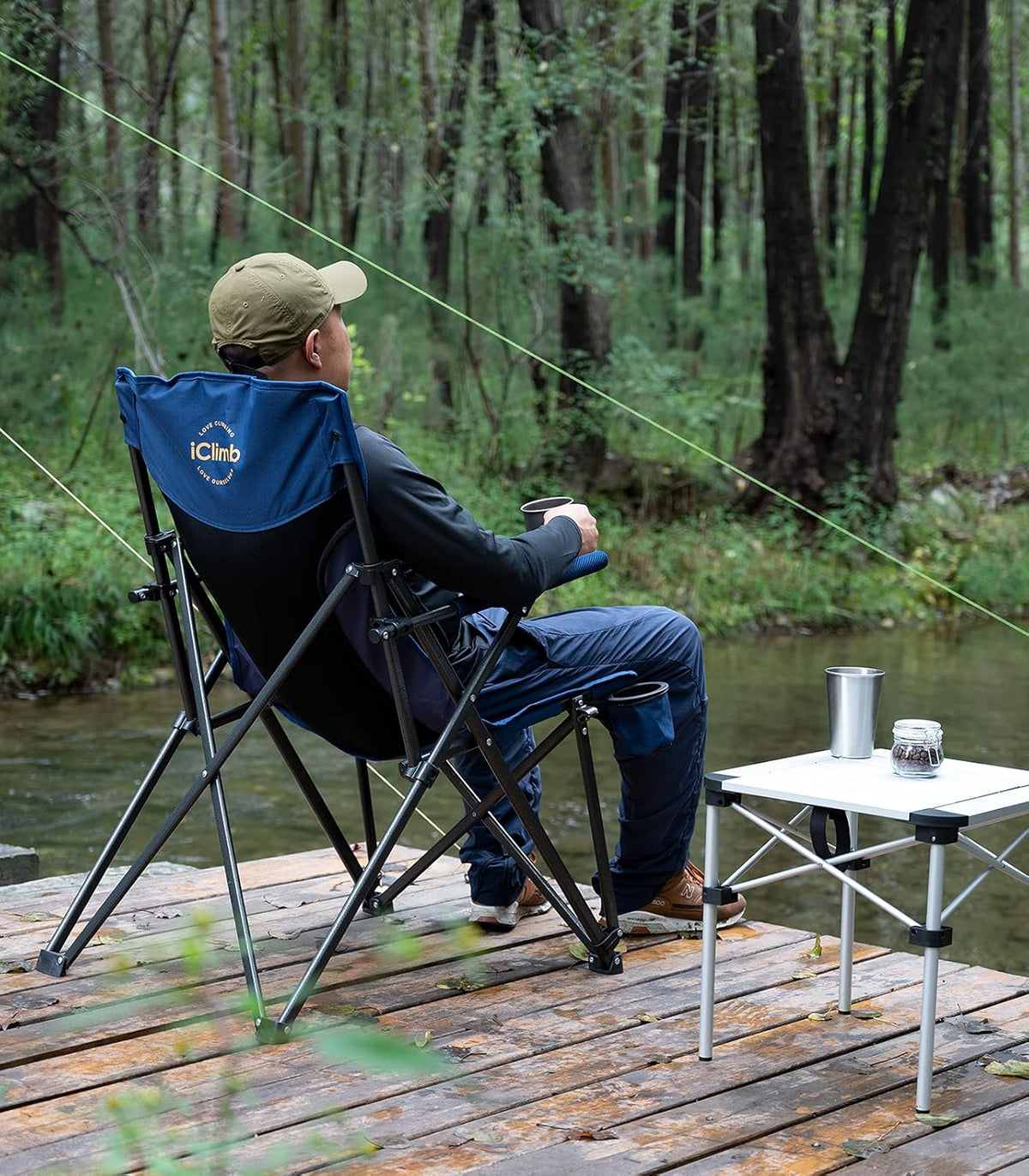 Heavy Duty Folding Mesh Camping Chair with Cup Holder and Carry Bag Q970